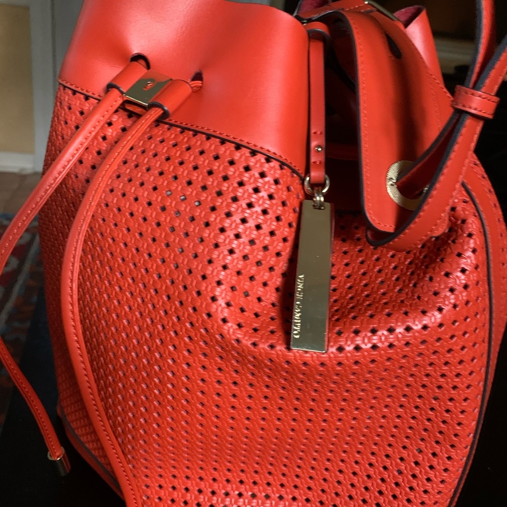 Vince Camuto Perforated Bucket Bag - Picture 5 of 11